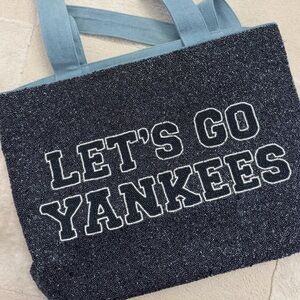 Island To East Side New York Yankees Beaded Tote Bag